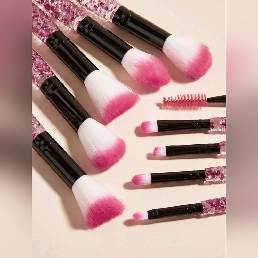 Pink Glitter Makeup Brush Set - Picture 4 of 4